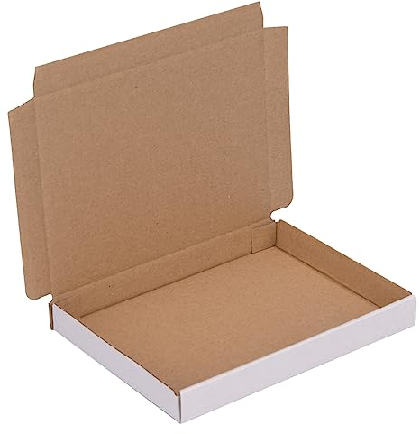 verpacking Großbriefkartons 165 x 125 x 20 mm Großbriefkarton GB-0 DIN A6 für Briefsendungen (Innenmaß 154 x 118 x 17 mm) DHL GLS DPD Weiß Päckchen Versandkarton Büchersendung Brief (100 Stück)
