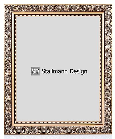 Stallmann Design Bilderrahmen Barockrahmen SWAN | 80x100 cm | Gold | Echtholz-Bilderrahmen antik | 80 andere Größen verfügbar | Fotorahmen aus Holz im Vintagestyle