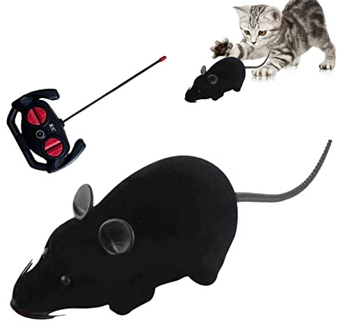 Anloximt Jouet Chat Souris Télécommandé Jouet Mice Télécommandé sans Fil Jouet Souris Jouet Chat Simulation Jouet Souris Interactif pour Intérieur Chat Extérieur Chien Compagnie