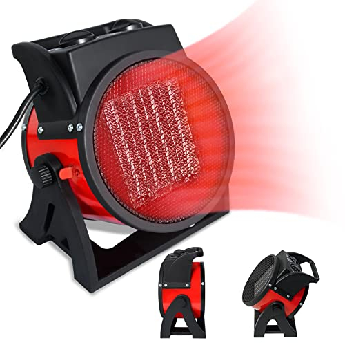 Froadp Termoventilatore in ceramica, a risparmio energetico, 2000 W, con interruttore termostatico e protezione da surriscaldamento, riscaldatore elettrico portatile, per casa, cantiere, garage,