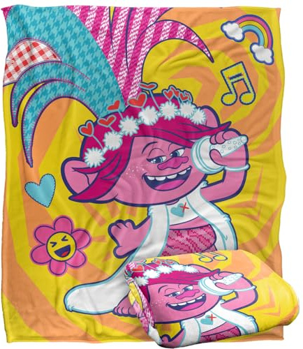 TROLLS Decke, 152 x 127 cm, Sing It Loud Poppy Silky Touch, superweich