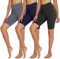 TNNZEET 3er Pack Radlerhose Damen High Waist Shorts Kurze Sporthose Blickdicht Sommer Leggings Unter Kleider für Sport Yoga,Dunkelgrau/Marineblau/Schwarz,XXL