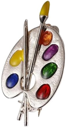 Broche d'artiste palette de peinture pour femme, bijoux colorés, Émail
