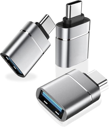 Sooiiyu Adaptador USB a USB C, Adaptador USB C a USB 3.0 OTG(3 Paquetes) Compatible con iPhone 15 Pro MAX, MacBook Pro 2020, MacBook Pro Air 2023, Mini iMac, Surface, Gris
