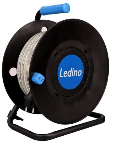 Ledino LED-Lichtband Wickede 25m auf Kabeltrommel 11173004001019 (Lechtmittel Kabeltrommel LED-Licht Beleuchtung) Leistung: 300 W/Betriebsspannung: 220-240 V/Schutzart: IP65/Lichtfarbe: weiß