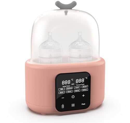 Calienta Biberones Portatil,Sobtoe 9 en1 Esterilizador Biberones | Calentador rápido de alimentos para bebés y descongelador Calentador pantalla LCD Control preciso de temperatura para leche materna
