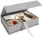 Hiwhy Foto Aufbewahrungsbox 13x18 cm, Leinen-Fotobox, Erinnerungsbox zur Aufbewahrung von Fotos, Bildern, Urkunden, Scrapbooking-Zubehör, Andenken und Schmuck Grau