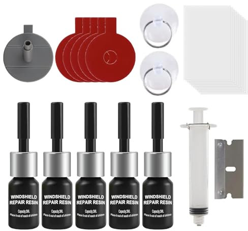 FunnAura 5PCS Cracked Glass Repair Kit, Car Windscreen Chip Nano Repair Fluid for Window Screen Mirror Scratch