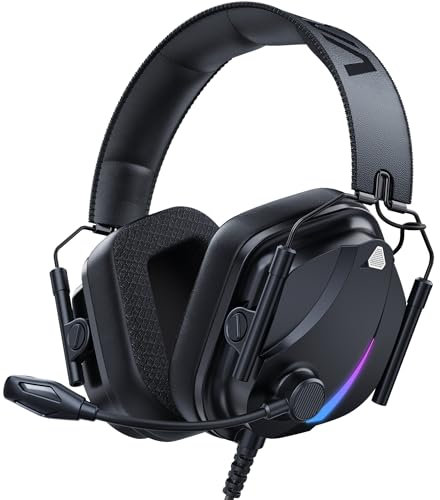Vakedy HW12 Gaming Headset for PC,PS5,PS4,Xbox One,Switch,Gaming Headphones with Microphone,Wired Headet with 3.5mm Audio Jack (Black)