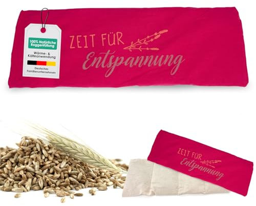 heimtexland ® Roggen Kammer Körnerkissen XL 20x48 cm Kälte- und Wärmekissen 100% Baumwolle Typ752 Pink- Zeit für Entspannung
