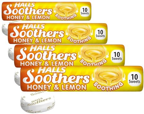 Halls Soothers Honey and Lemon, 45g (Pack of 4)