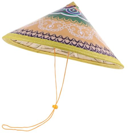 Holibanna Chapeau De Seau Chapeau De Rizière Menton Chapeau Cône De Paille Chinois Chapeau De Fermier Asiatique Chapeau De Pêche Chapeau Conique Asiatique Chapeau De Fête Tissage De Bambou