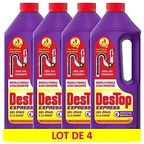 DESTOP Gel Déboucheur Express - Lot de 4x950ml
