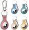 5 Pezzi AirTag Portachiavi per Apple Airtag, Porta AirTag in Silicone con Custodia AirTag e Carabina per Chiavi, Borse, Valigie e Collari per Animali