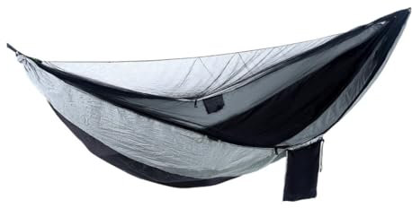 Hamaca doble para exteriores con mosquitera de apertura rápida automática, ligera y portátil, hamaca de paracaídas para viajes y camping