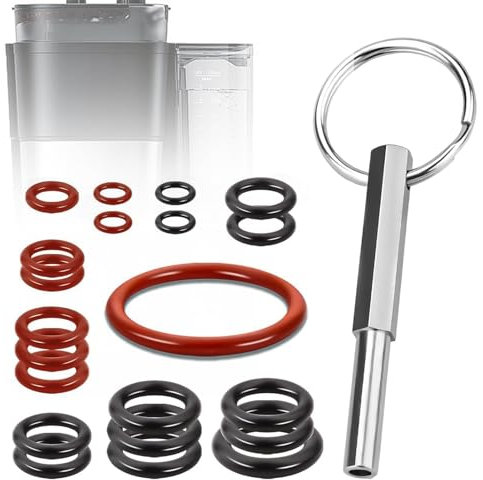 2 Packungen Ovalkopfschlüssel mit Schlüsselring, Pro Packung 21-teiliges Dichtungsringset für Kaffeemaschinen-Ersatzteile, Bit-Reparatur, kompatibel mit Jura/Krups Siziliana/AEG-Kaffeevollautomaten