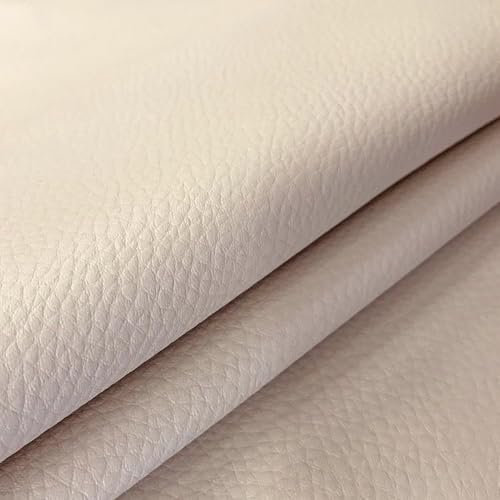 Tela de Polipiel para Tapizar 140CM Ancho. Piel Sintética Suave para Muebles, Hogar, Accesorios, Manualidades, Confección, Cuero Sintético.100% España. (Beige, 1 Metro)