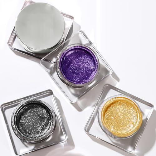 KARLOR Flüssiger Lidschatten Glitzer Gel Set, 3 Pcs Liquid Highlighter Smoky Glitter Eyeshadow Polarized metallic Lidschatten Glitter Schimmer Highlight Makeup Lidschatten Golden Lila Schwarz