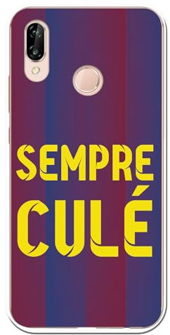 Personalaizer Custodia compatibile Huawei P20 Lite - Design Bandiera e Frase Sempre Culé - Cover in silicone TPU flessibile trasparente