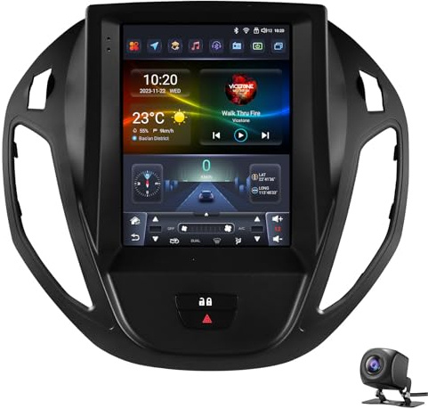 Android 14 Autoradio Stereo für F-ord B-Max 2012-2018 Transit/Tourneo Courier 2013-2021 mit kabellosem Carplay Android Auto, 9,7 GPS Navi Mirror Link BT FM/RDS SWC Dual-USB Rückfa(Size:P1,Color:b)