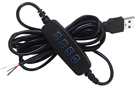 Lodoot DC 5 V LED-Dimmer-Verlängerungskabel, USB-Port, Netzteil, Kabel, Dimm-Controller für LED-Licht und Farbbandlicht, Dimmen und Farbanpassungsschalterkabel