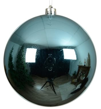 Kaemingk Weihnachtskugeln Kunststoff 20cm x 1 Stück - groß & bruchsicher - Christbaumkugeln XXL Weihnachtsbaumkugeln für Weihnachten - Christbaumschmuck & Weihnachtsbaumschmuck Folkloreblau