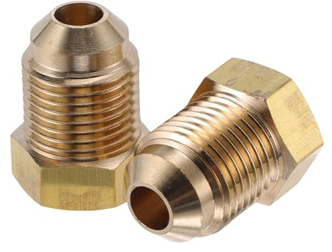 Hihaha 2 Pcs Accesorios De Tubería De Latón Para Aire Acondicionado 3/8SAE 1/4SAE Adaptador De Rosca Hembra A Macho Conector De Unión De Extensión De Tubería De Latón