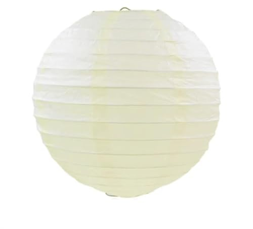 Papierlampion,Lampions Weiße, runde Papierlaterne for Hochzeit, Geburtstag, Party, Dekoration, Urlaubsbedarf, Papierlampe, Halloween-Dekor(Beige,40cm(16inch))