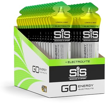 Science in Sport GO Energy + Elektrolyt-Gels, 30 x 60ml, Zitrone & Minze | Energie mit Natrium, Kalium & Magnesium, Flüssigkeitshaushalt bei Ausdauerbelastung, 22g Kohlenhydrate