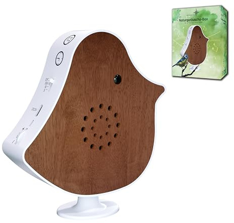 Northpoint Naturgeräusche Box Vogel Sound Box Echtholz Bewegungsmelder Sound Sensor Timer USB-C (Kirschholz)