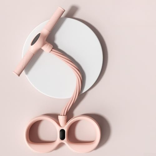 Smart Bauchtrainer mit Zähler, Fitnessgerät mit Kalorienanzeige und elastischen Schläuchen für Heimtraining (A-Pink)