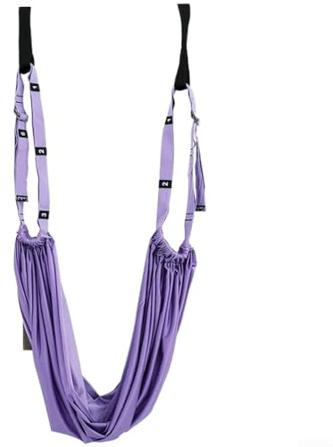 Aerial Yoga Schaukelgurt mit Inversionstherapie-Unterstützung und Stretch-Seil-Design mit Anti-Schwerkraft-Funktion für Yoga-Training (lila)