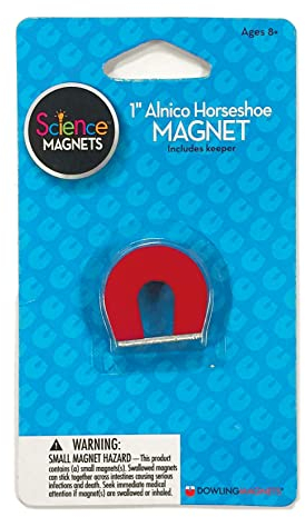 Dowling Magnets Alnico Hufeisenmagnet (2,5 cm Höhe), rot, inklusive Kepper, Mehrfarbig