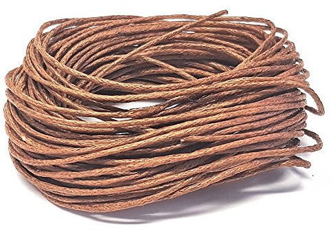 Filo in cotone cerato, 10 m, accessorio per la creazione di gioielli, 1 mm e Marrone chiaro, cod. SKU004900