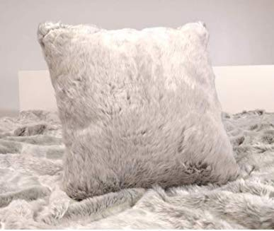 Felldecken Wohnen & Accessoires Felldecke aus Fellimitat in 5 Größen - Silberfuchs - Webpelzdecke, Kuscheldecke, Tagesdecke (Kissen 45 x 45 cm)