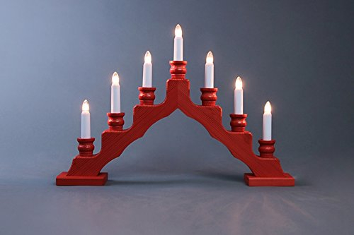 Trendiger Schwede - rendger Schwede - Schwedenbogen rot – Schwibbogen – Lichterbogen - Breite 47,5 cm, Höhe 33 cm - Erzgebirge - NEU