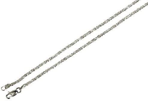 Criss-Cross-Kette aus 925 Sterling Silber diamantierte Qualitätskette aus Italien 1,4 mm von SILBERMOOS, Länge:42 cm