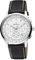 Orphelia Herren-Armbanduhr 24h Dual Time Quarz Leder, Schwarz/Silber