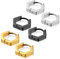 Flongo 6 Stück Edelstahl Creolen Gestüt Stecker Huggie Ohrringe Ohrstecker Ohrhänger Silber Schwarz Gold Sechseck Hexagon Charm Charme Herren, Damen Schmuckset