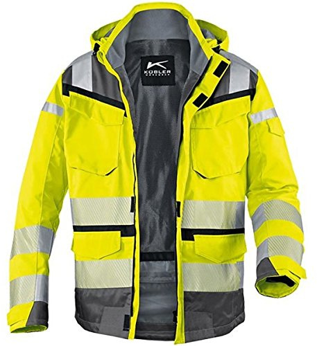 KÜBLER REFLECTIQ Wetterjacke Sympatex® PSA 2 – Jacke mit reflektierenden Elementen und Z‑Liner-Konstruktion warngelb/anthrazit Gr. L