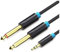 Vention Cable de audio macho a macho de 2 metros de conector jack de 3,5 mm a doble jack de 6,5 mm