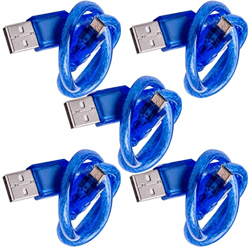 AZDelivery 5 x Blaues USB Kabel für USB A auf USB Micro B, mit USB 2.0