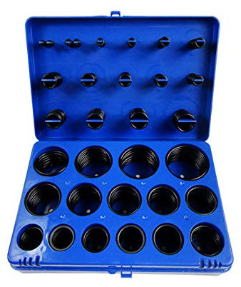 Rubber O-Ring, Sealing Gasket Washer Sets, Assorted O-Ring Seal Tool Black O-Ring Assortment Kit for Machine Repair and Secure Seals (Blue 382 Pcs)