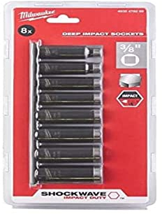 Milwaukee e Shockwave - Juego de llaves de vaso (8 piezas, 3/8)
