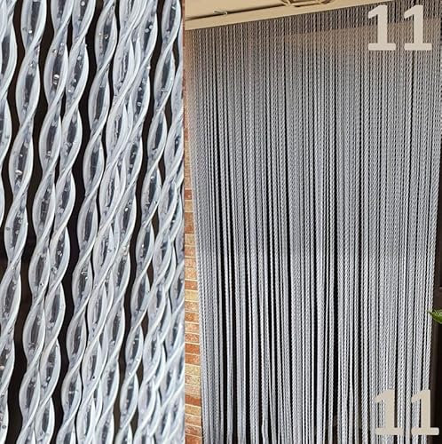 BricoShopping® Mod.C - Rideau moustiquaire réglable en PVC pour Porte, fenêtre, extérieur, entrée, Balcon, Camping-Car, à Fil Anti-Mouches (130x240, 11 Blanc Glitter)