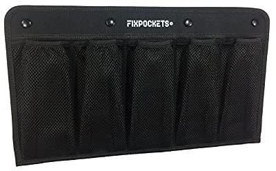 FixPockets - Ablagenetz in Taschenform ZUM BEFESTIGEN OHNE Bohren, für Nutzfahrzeuge, Wohnmobile, Boote … (5 Taschen – 45 x 25 cm)