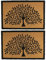 Nicola Spring Coir Door Mats - 90 x 60cm - Tree of Life - Pack of 2 - Decorative Indoor Front Door Floor Mat Entry Dirt Trapper Rug Outdoor Boot Scraper Non Slip Backing Doormat