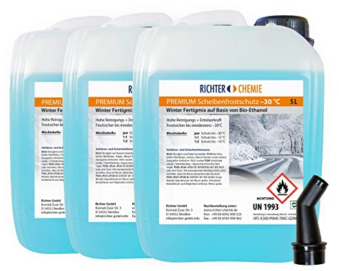3 x 5 Liter Premium Scheibenfrostschutz -30°C Fertigmix Auto Scheibenwaschanlage Citrus Waschwasser