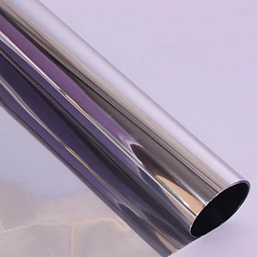 PSSC Window Film One Way Mirror Glass Vision Tint Reflective Solar Self-Adhesive Silver 6m x 52cm