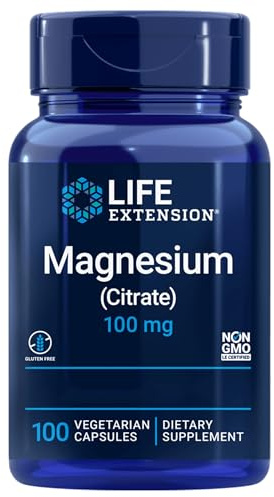 Life Extension, Magnesium Citrate, 100 vegane Kapseln, 100mg Magnesium je Dosis, Glutenfrei, Sojafrei, GMO frei, Geschmacksneutral